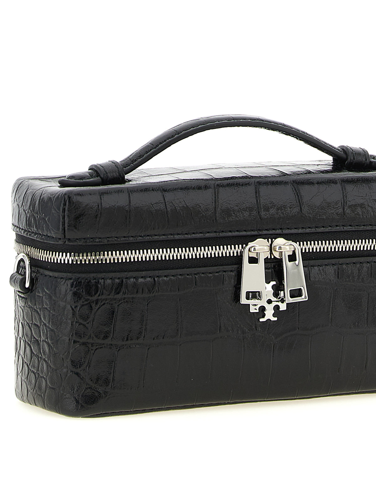 Tory Burch Black Charlie Vanity Case Crossbody Bag
