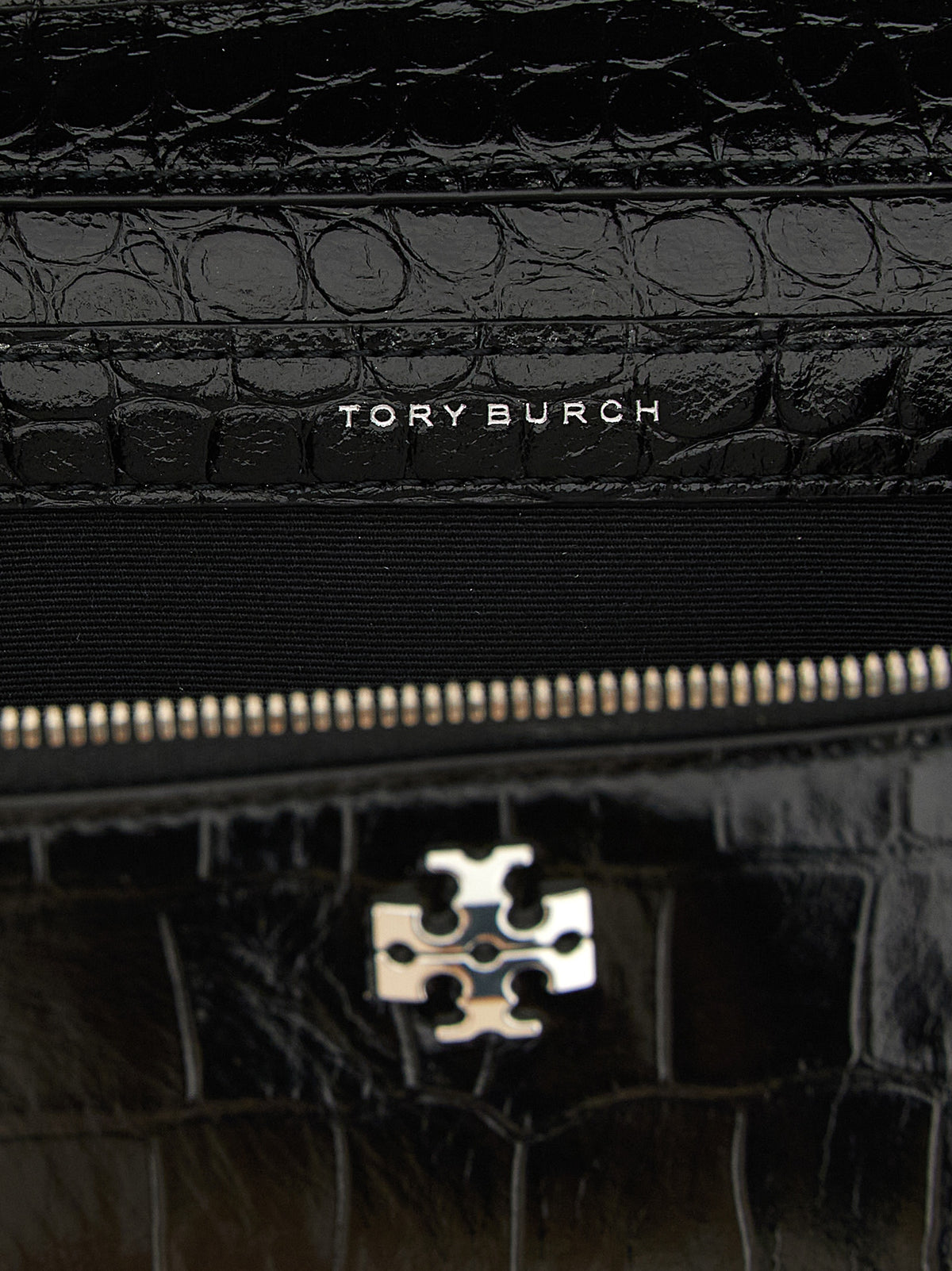 Tory Burch Black Charlie Vanity Case Crossbody Bag