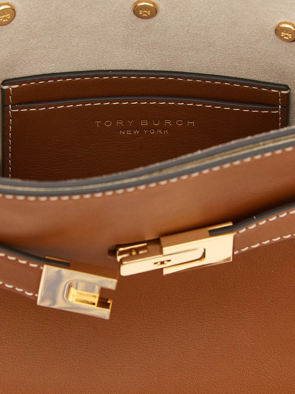 Tory Burch Brown Lee Radziwill Petite Crossbody Bag
