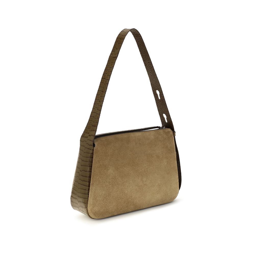 Tory Burch Beige Suede Romy Shoulder Bag