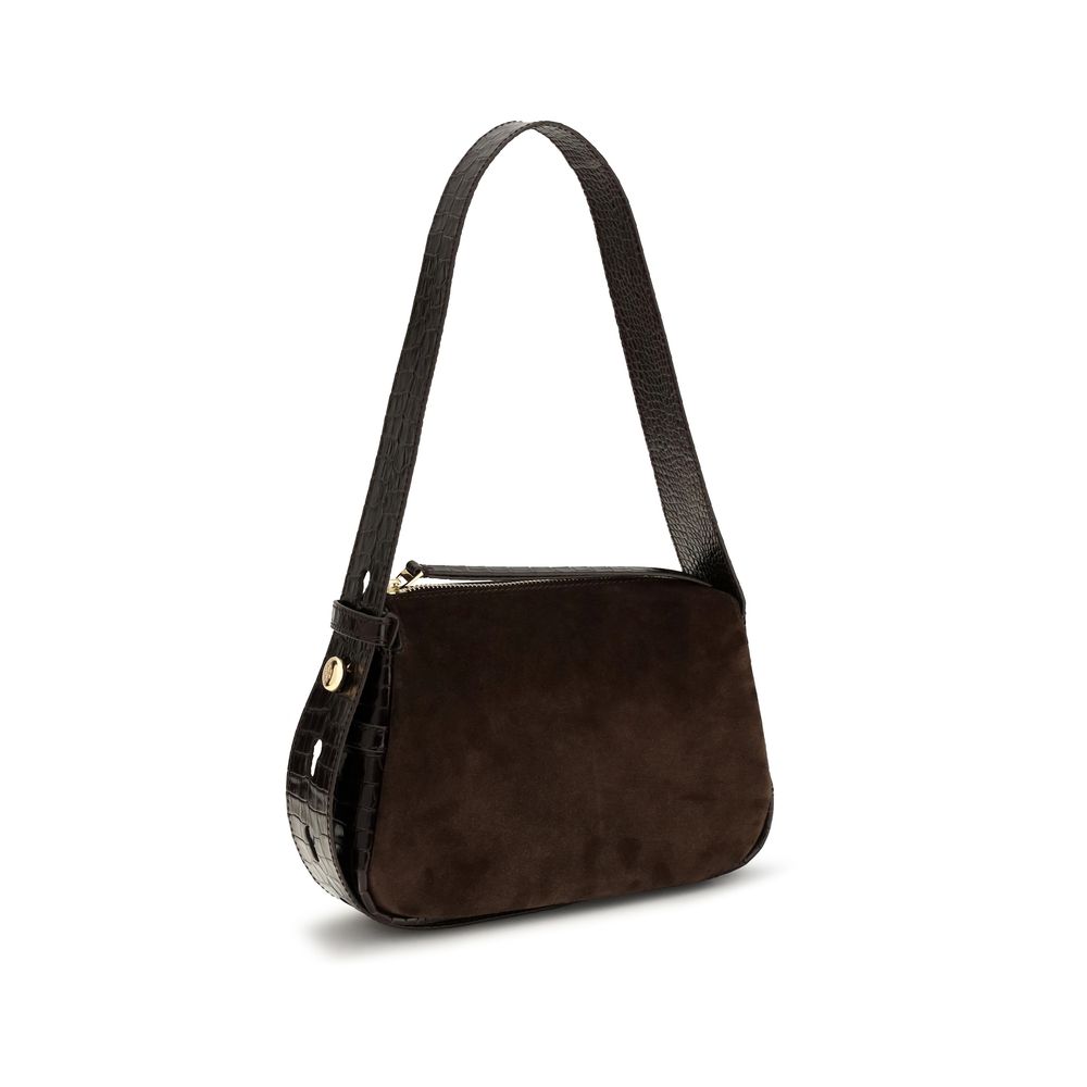 Tory Burch Brown Suede Small Romy Shoulder Bag