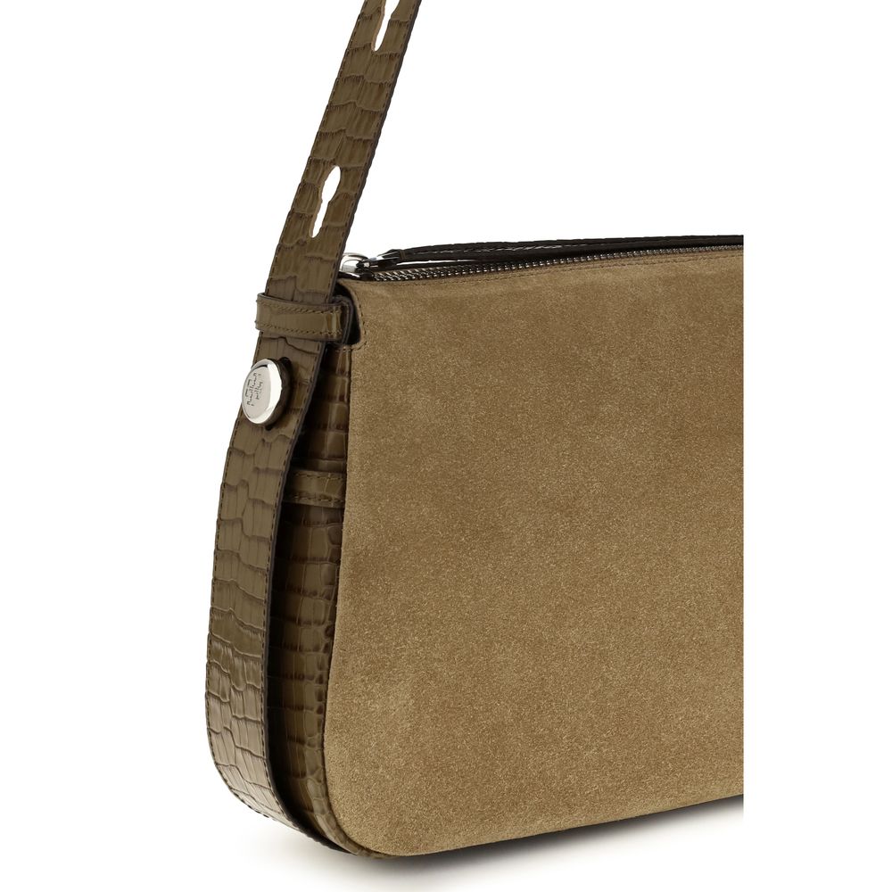 Tory Burch Beige Suede Romy Shoulder Bag