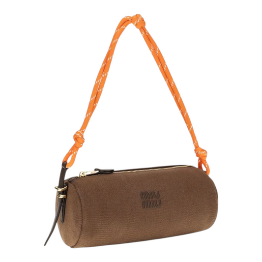 Miu Miu Embroidered logo Shoulder Bag