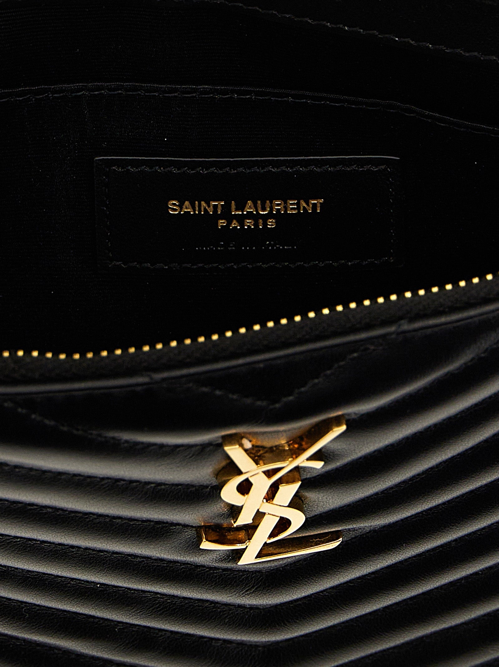 Saint Laurent Black Cassandre Clutch Bag