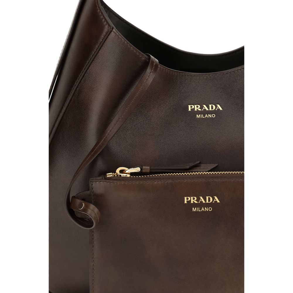 Prada Brown Boogie Medium Shoulder Bag