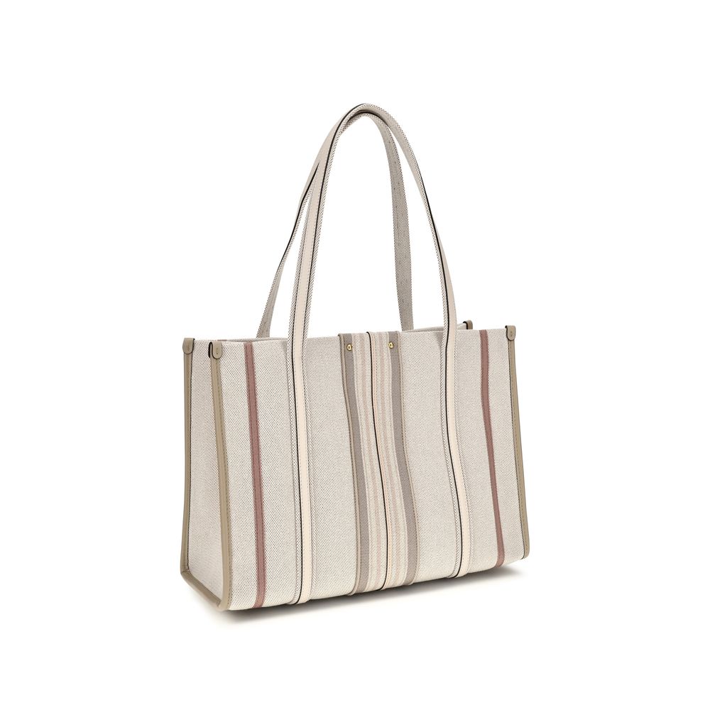 Chloé Beige Woody Loop canvas Tote Bag