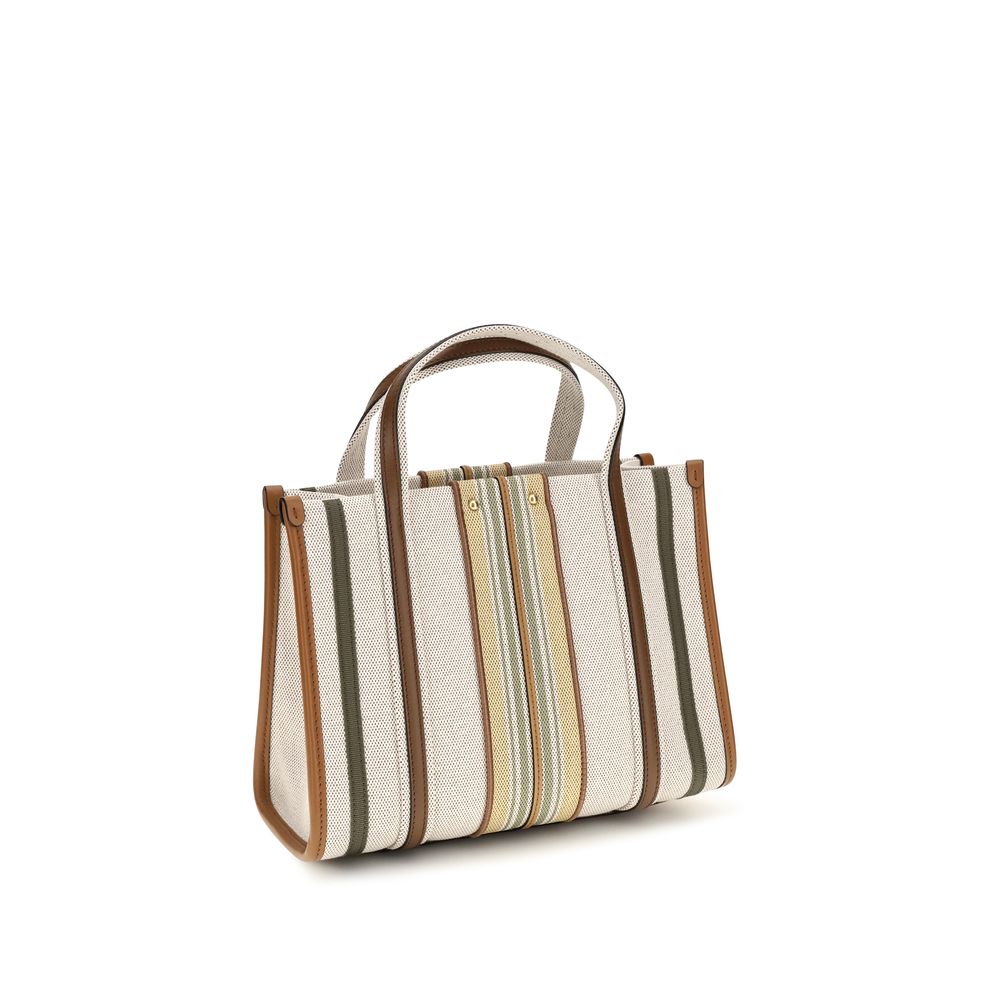 Chloé Beige Small Woody Loop canvas Tote Bag