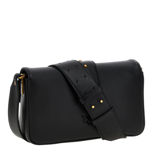 PINKO Mini Love Slouchy Bolso de Hombro Negro