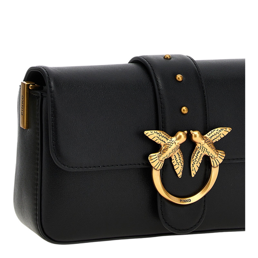 PINKO Mini Love Slouchy Bolso de Hombro Negro