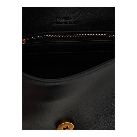 PINKO Mini Love Slouchy Bolso de Hombro Negro