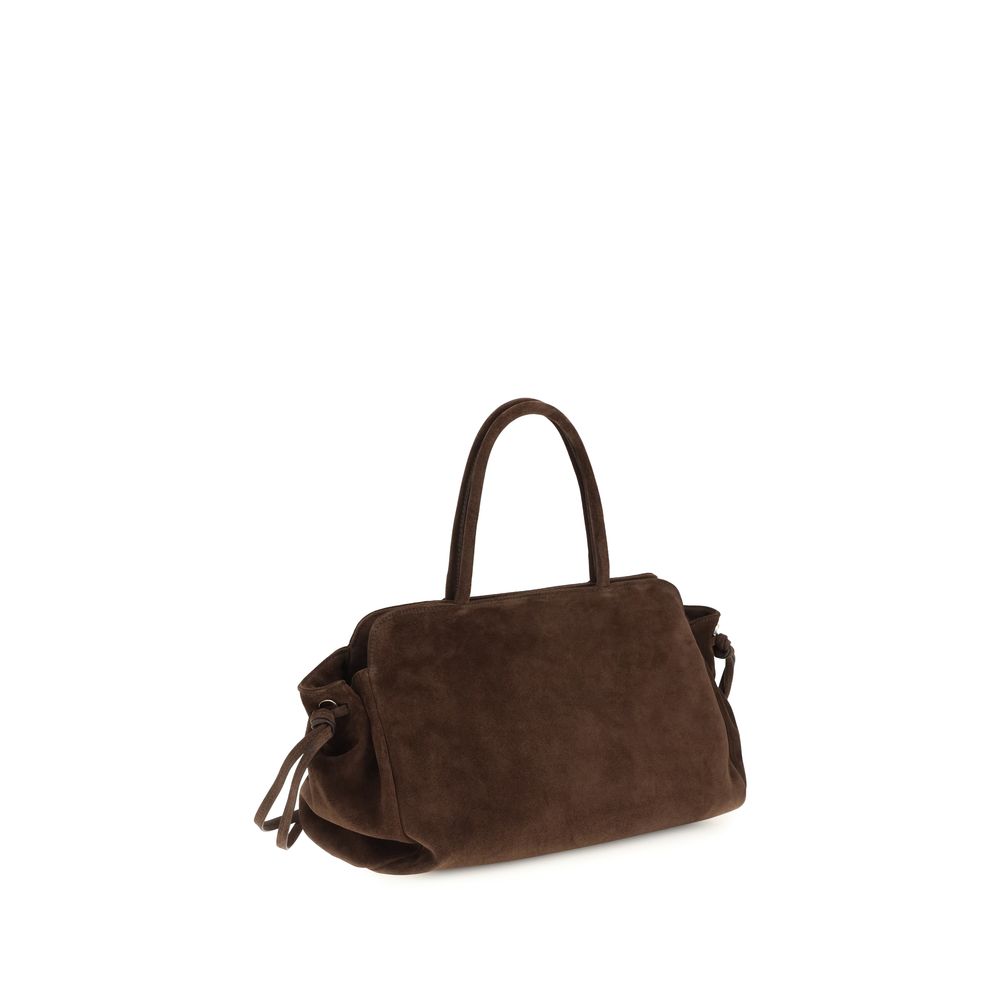 Prada Brown Carry Suede Handbag