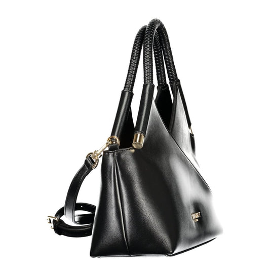 Twinset Logo-Plaque Asymmetric Tote Bag Black