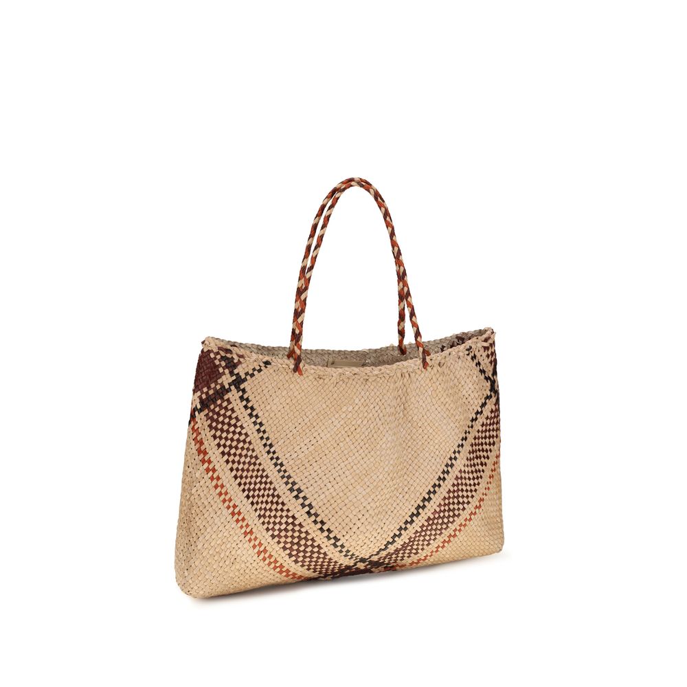 Dragon Diffusion Beige Handwoven leather Tote Bag