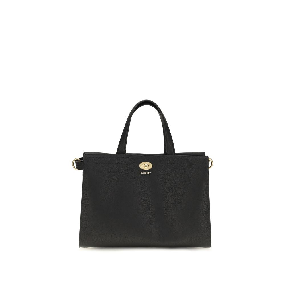 Burberry Black Cotswolds Check Tote Bag
