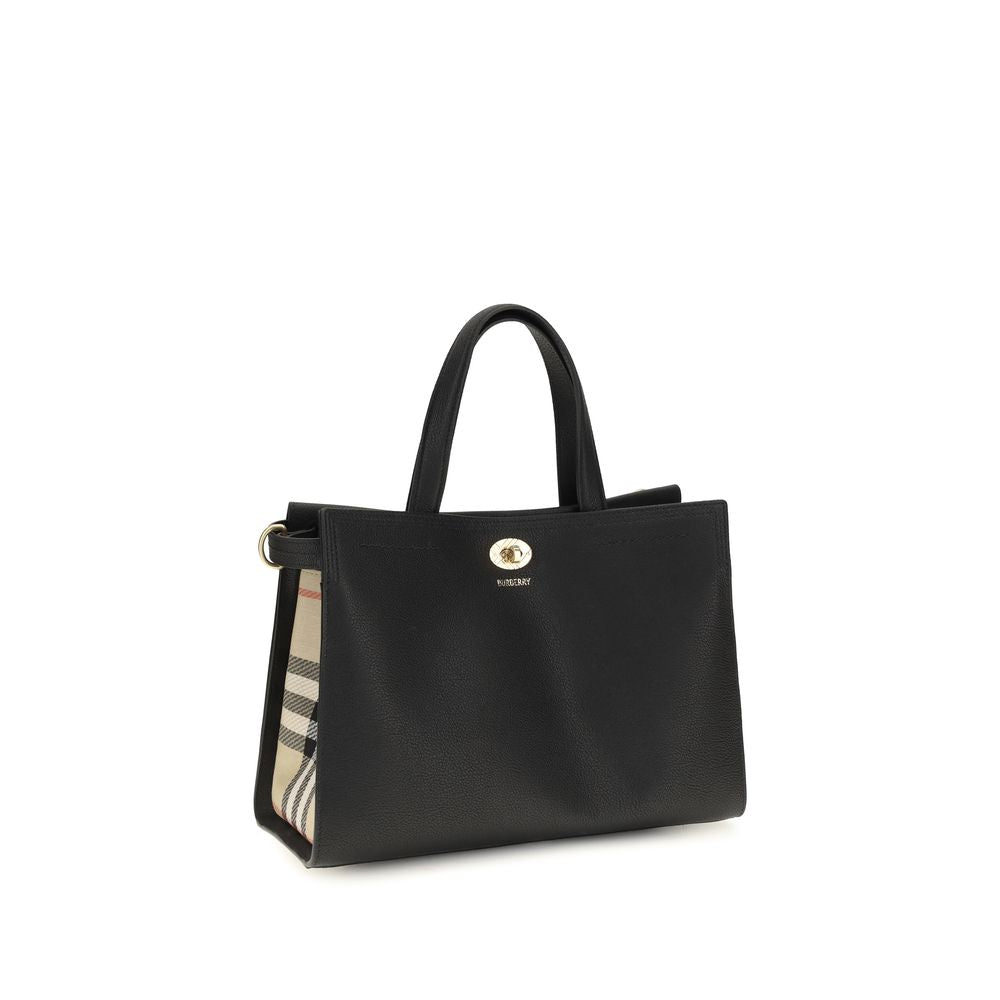 Burberry Black Cotswolds Check Tote Bag
