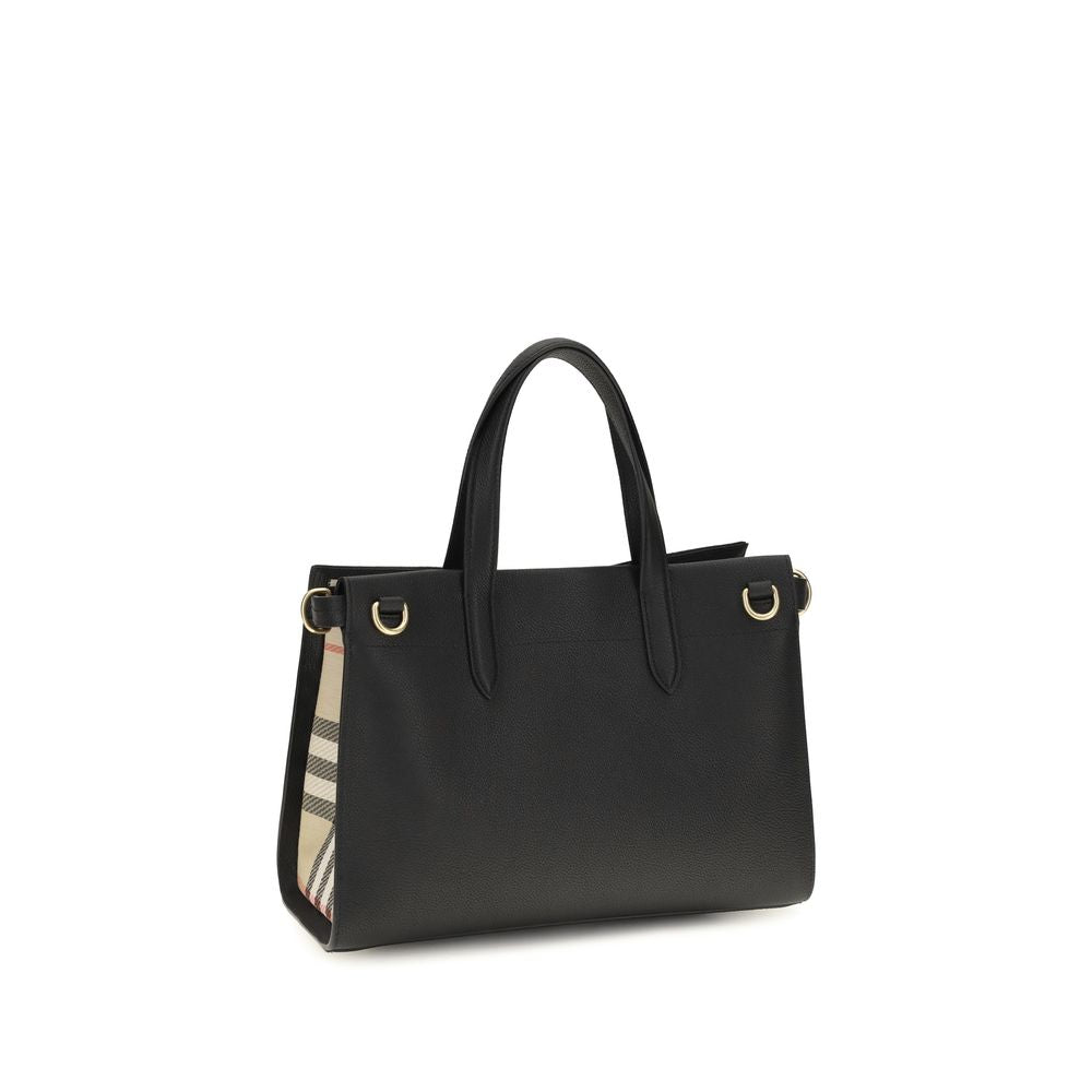Burberry Black Cotswolds Check Tote Bag