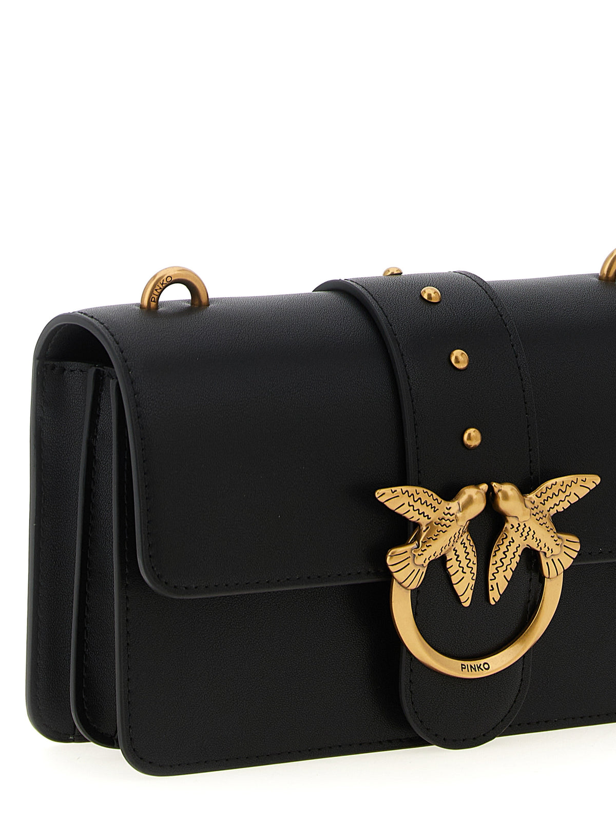 PINKO Black Love One Mini Crossbody Bag