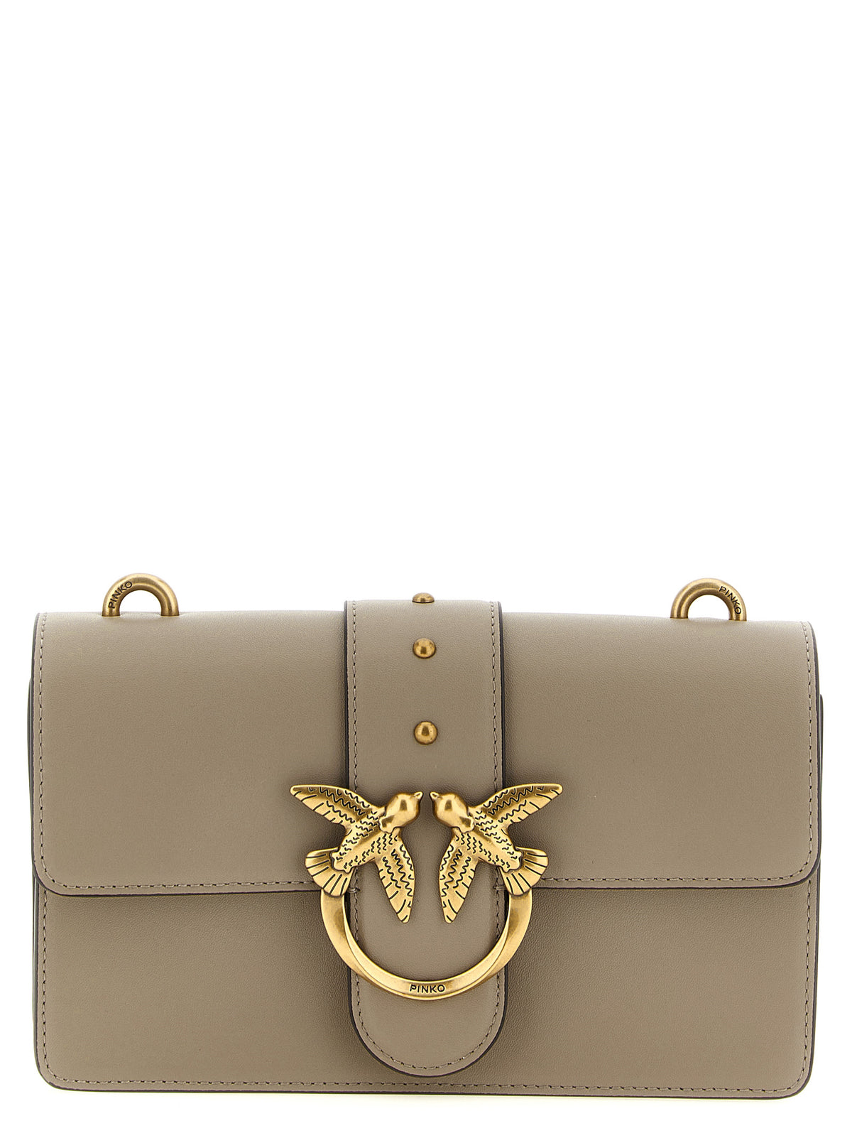 PINKO Gray Love One Crossbody Bag