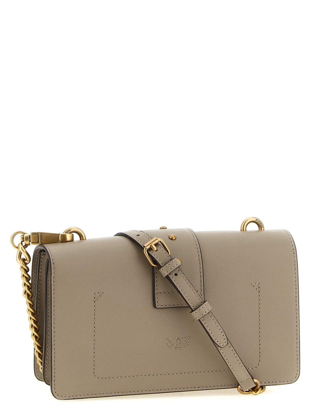 PINKO Gray Love One Crossbody Bag