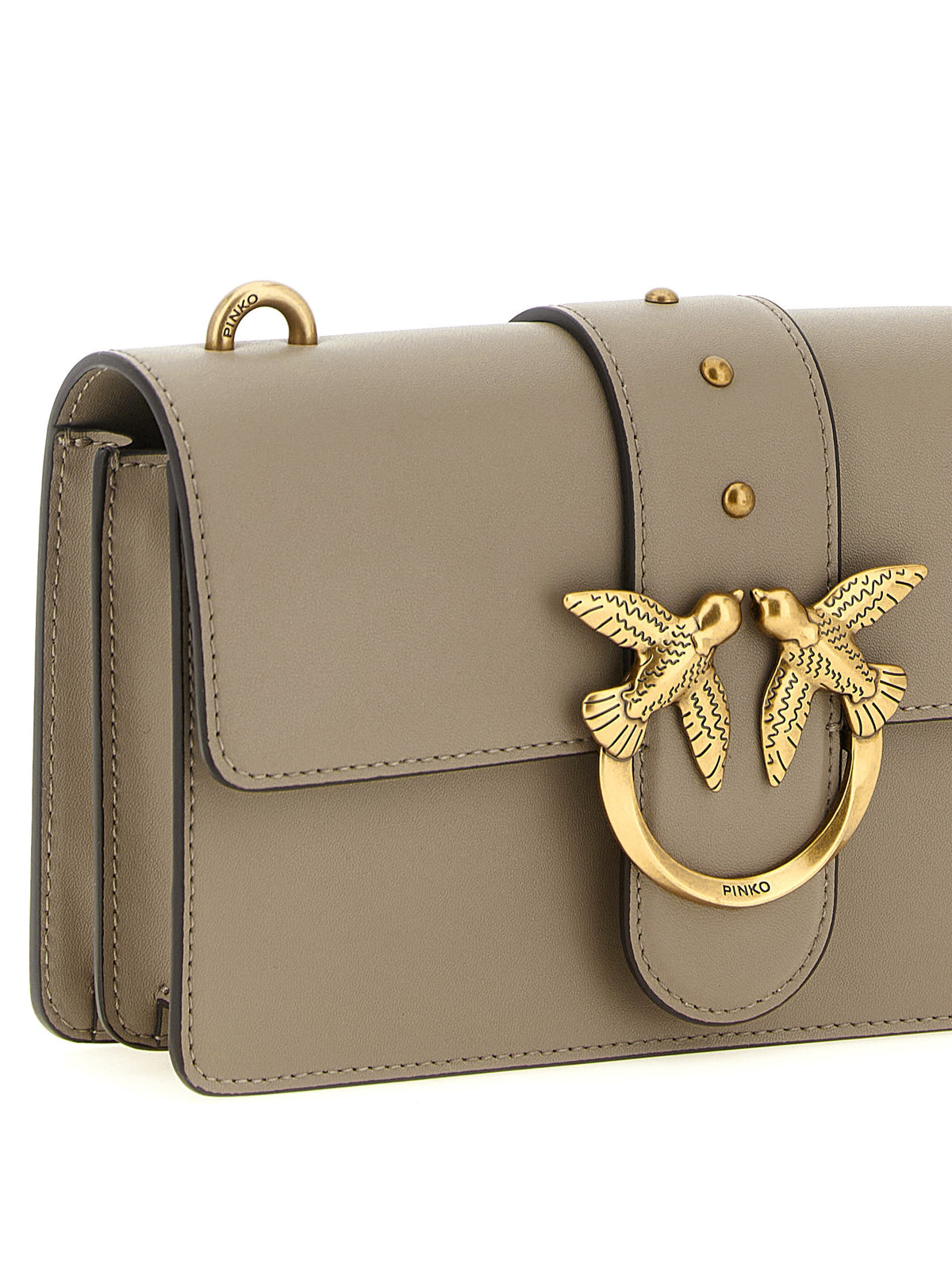 PINKO Gray Love One Crossbody Bag