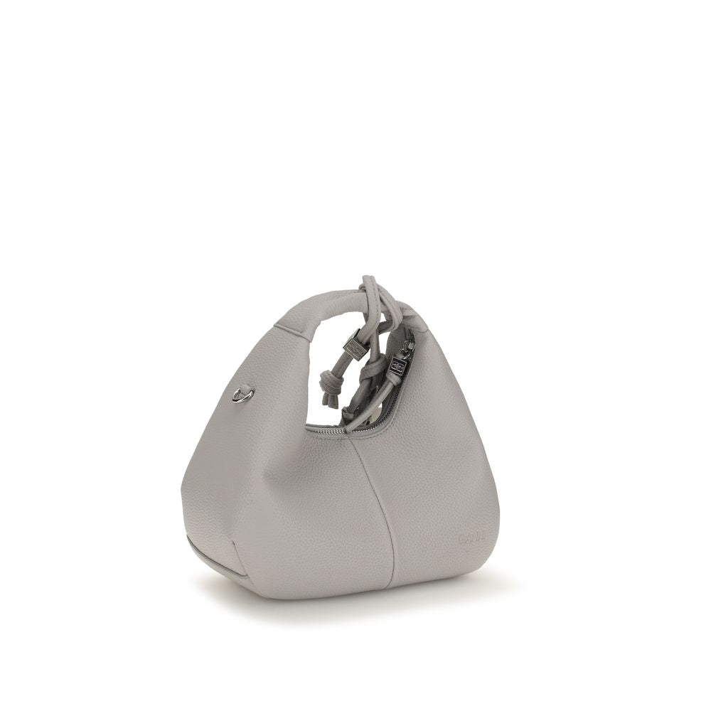 Ganni Gray Mini Hobo Crossbody Bag