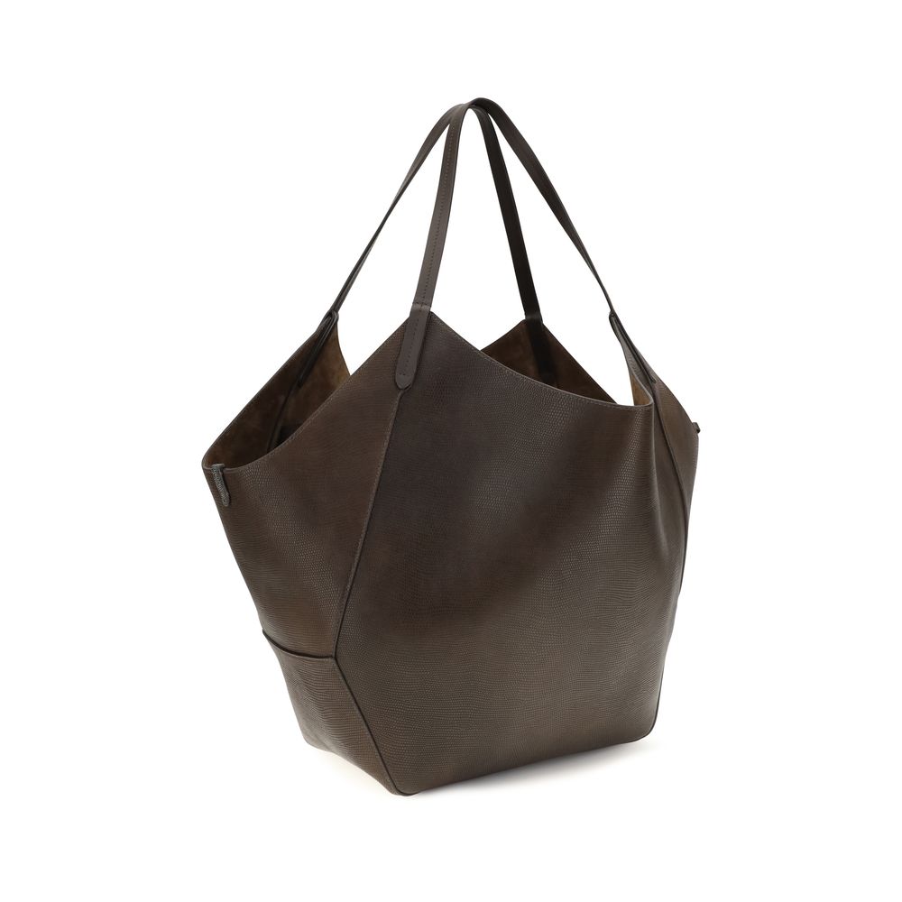 Brunello Cucinelli Brown Duo Tote Bag