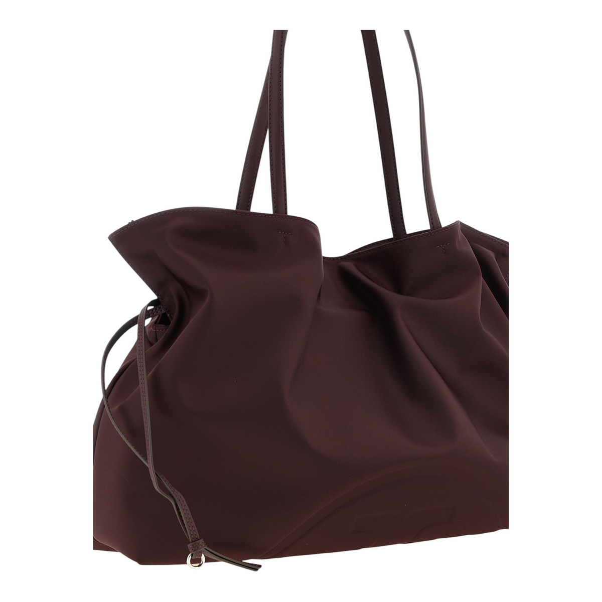 Tory Burch Ella Nylon Bolso Tote con Cordón Marrón Rojo