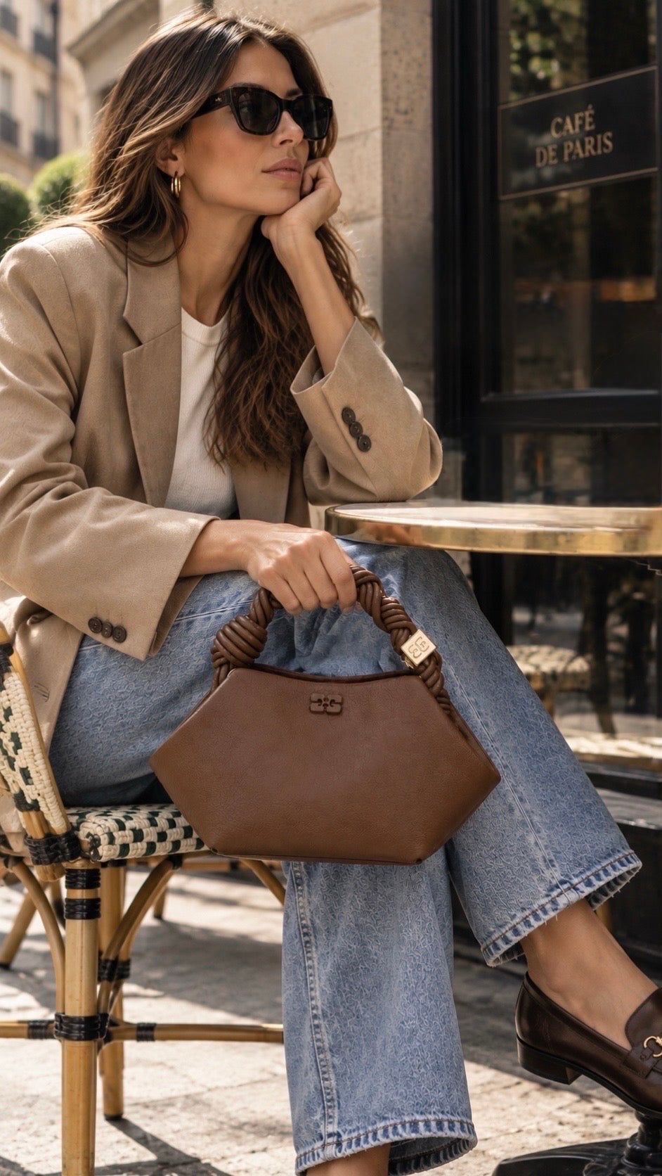 Ganni Brown Mini Bou Bag