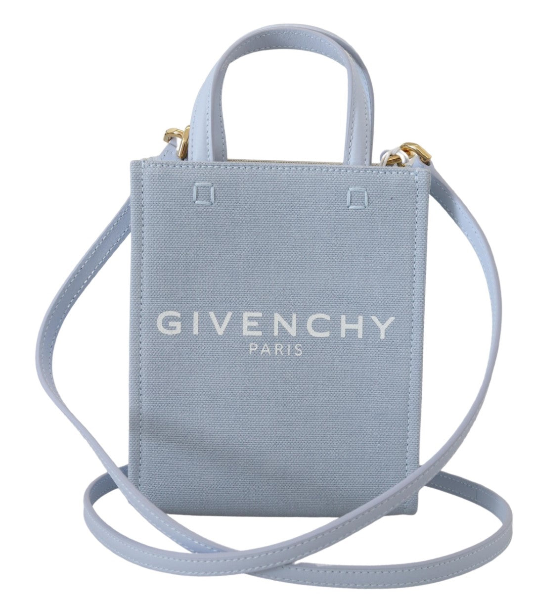 Givenchy Mini G Cloud Blue tote bag, canvas, front view
