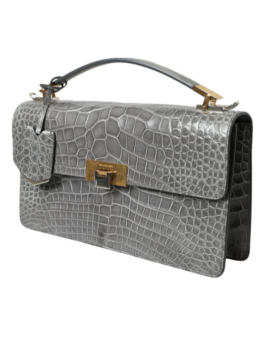Balenciaga Gray Alligator Leather Bag - XT & Co