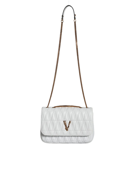 Versace White Leather Crossbody Bag - XT & Co