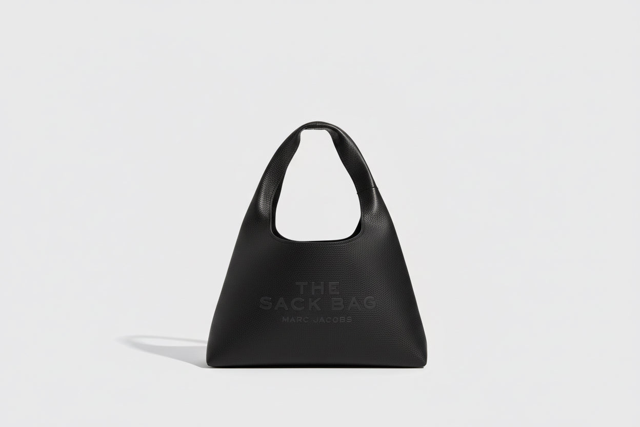 Marc Jacobs The Sack Bag Leather Black shoulder bag front view