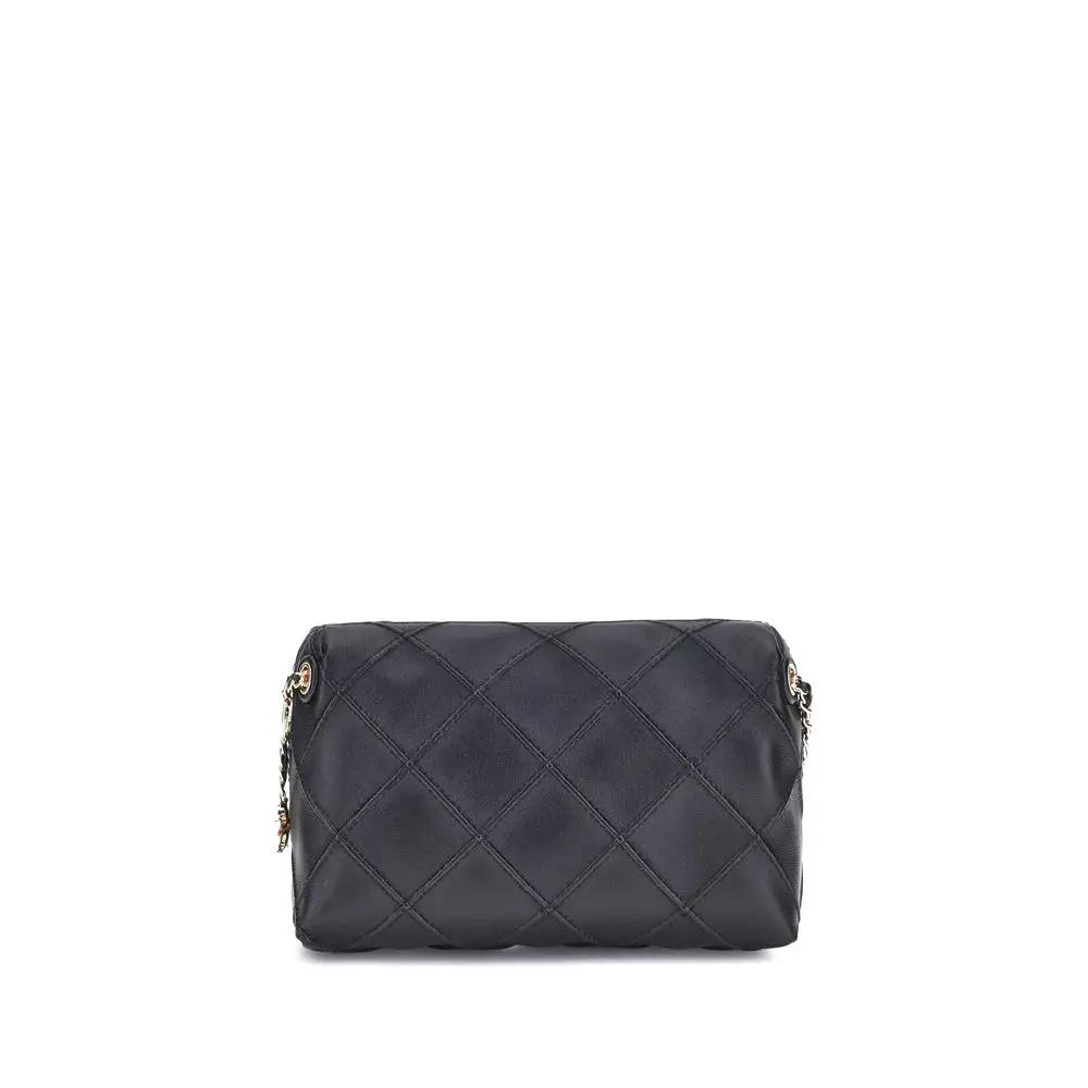 Tory Burch Fleming shoulder bag, black quilted leather, front view