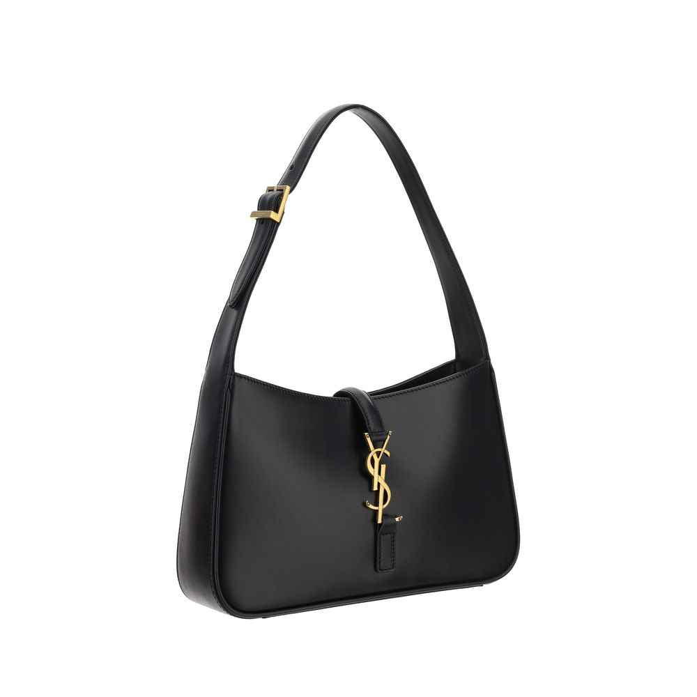 Saint Laurent Le 5 à 7 Small Hobo Shoulder Bag, black leather, front view