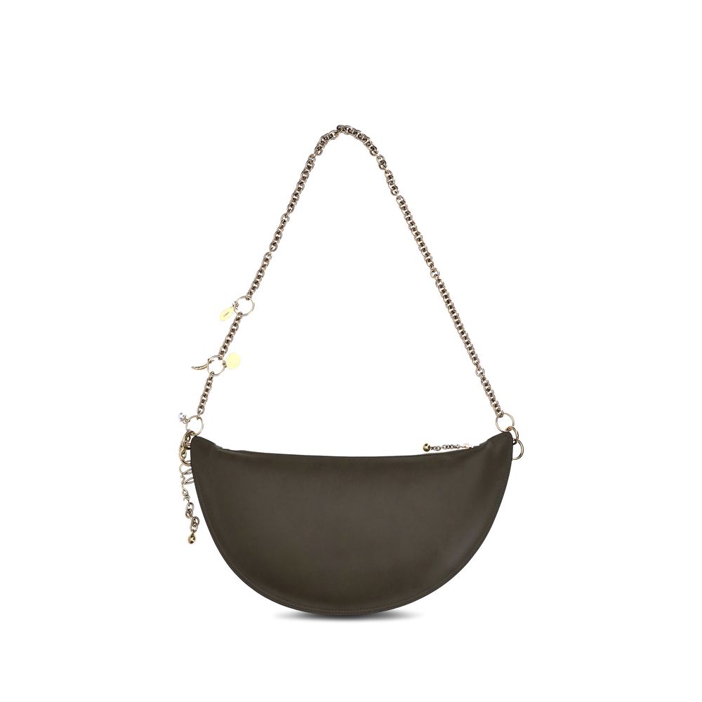 Chloé Icons Leather Charcoal Shoulder Bag front view