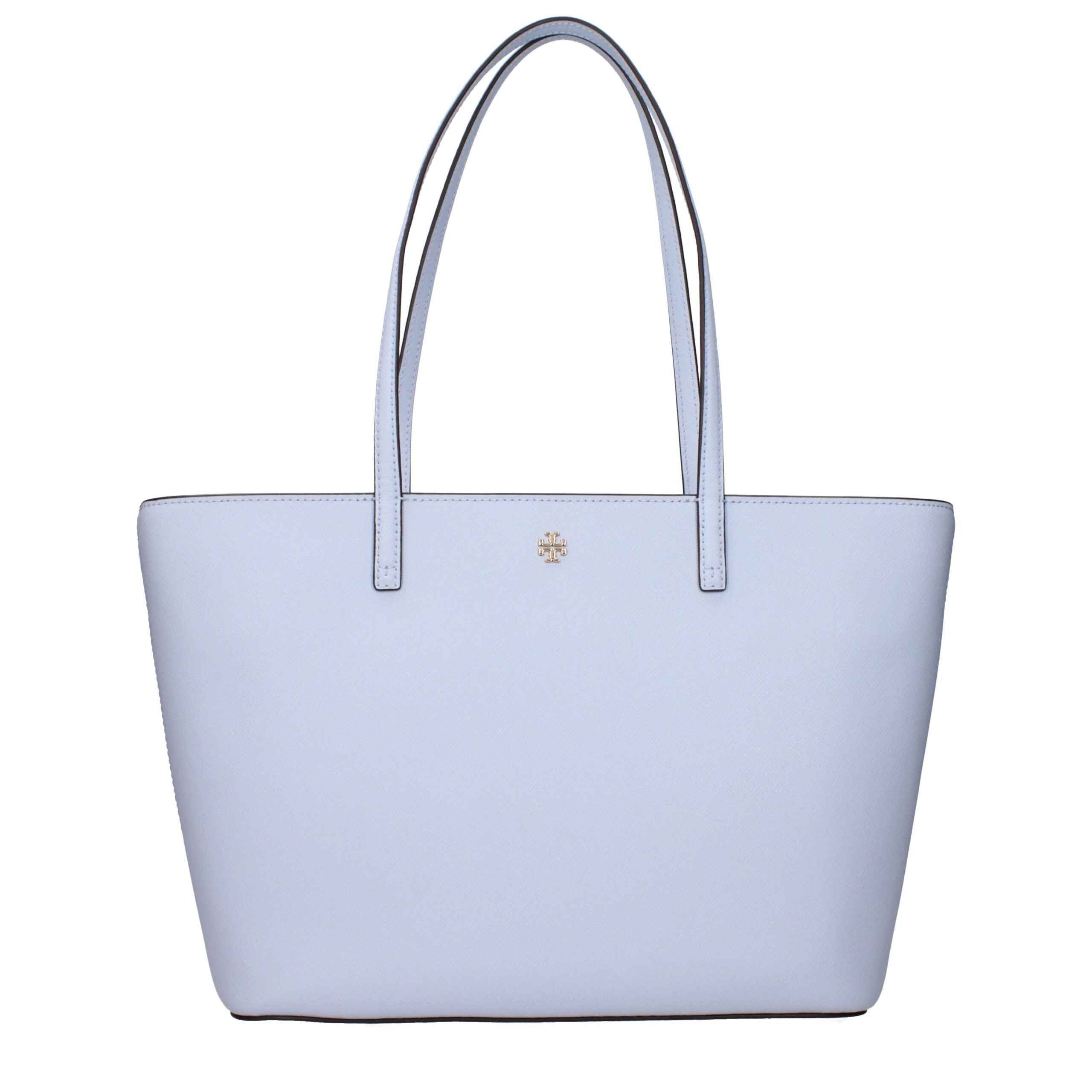 Tory Burch light blue leather shoulder bag front view