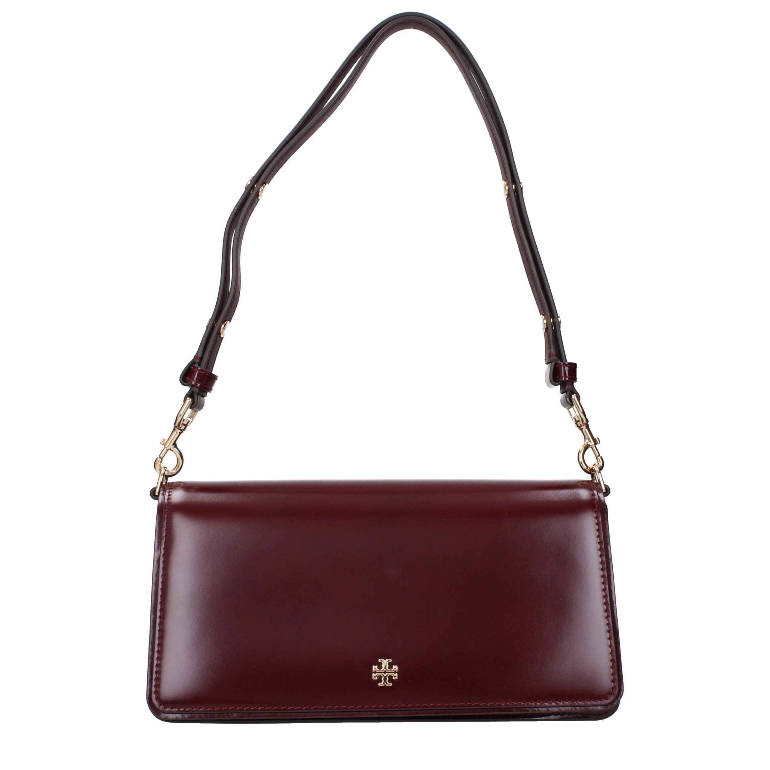 Tory Burch Red Leather Shoulder Bag front view