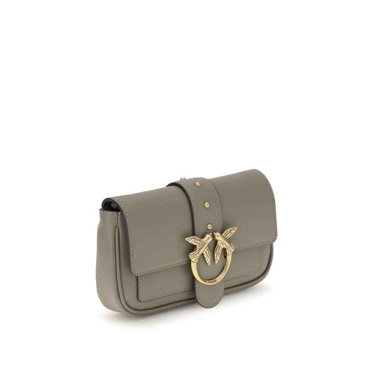 PINKO Gray Calfskin Love One Shoulder Bag - XT & Co