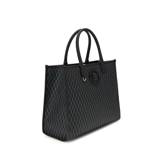 Versace La Medusa Black Cotton Tote Bag - XT & Co