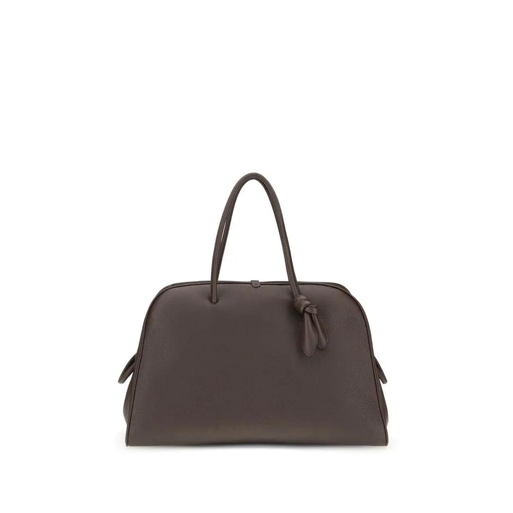 Jacquemus Le Grand Tourismo Travel Bag brown leather satchel front view