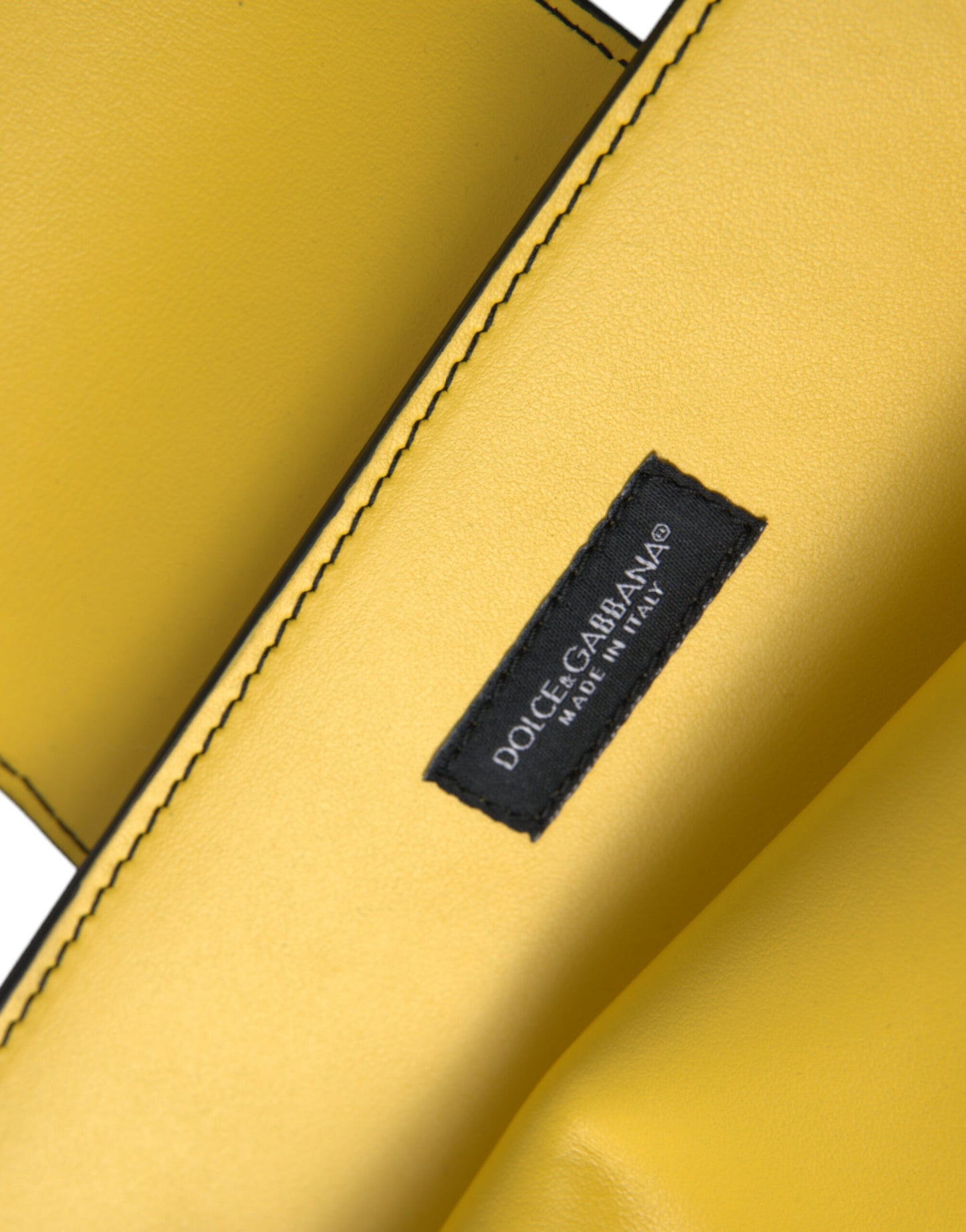 Dolce Gabbana Lime Yellow Logo Calfskin Clutch - XT & Co