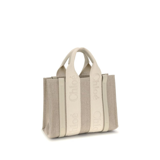 Chloé Beige Linen and Leather Handbag - XT & Co