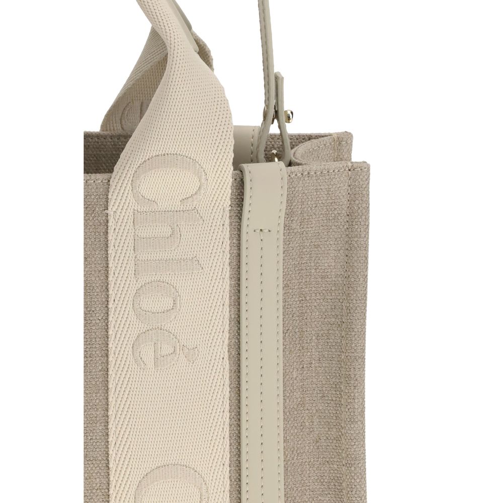 Chloé Beige Linen and Leather Handbag - XT & Co