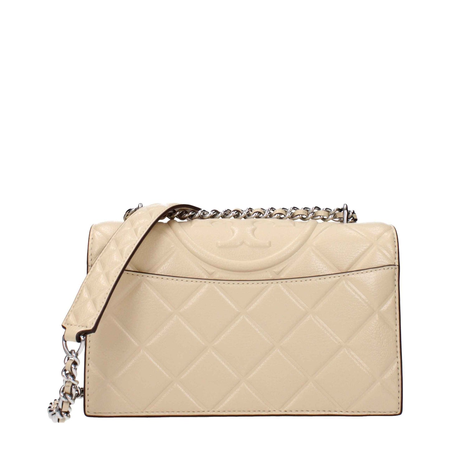 Tory Burch Beige Fullgrain Calfskin Leather Crossbody - XT & Co