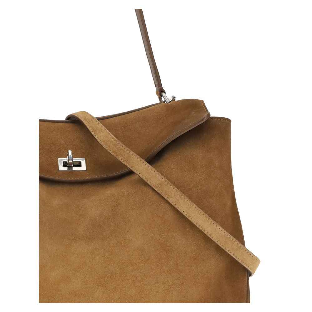 Balenciaga Medium Rodeo Bag suede brown shoulder bag, front view