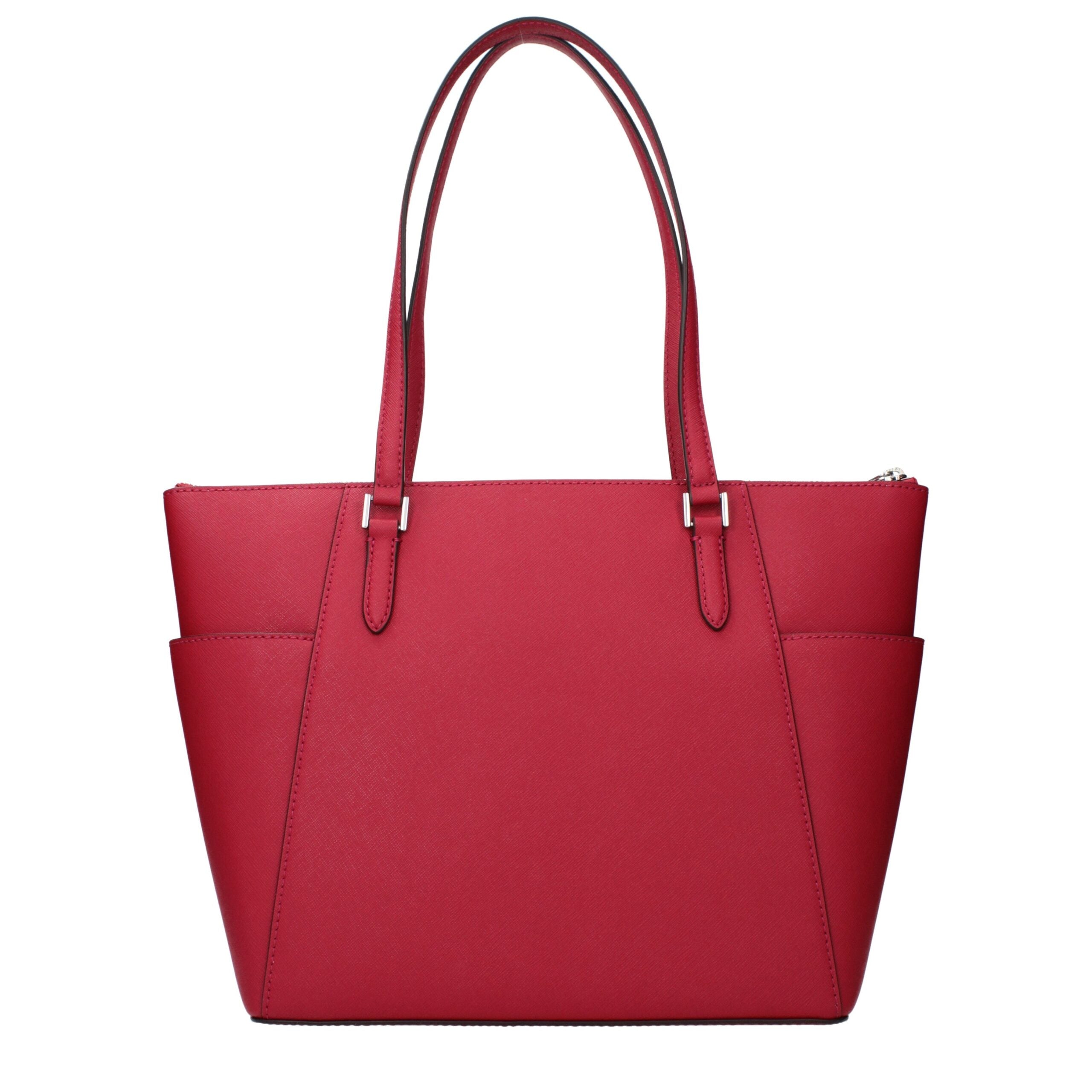Michael Kors Red Leather Tote Bag