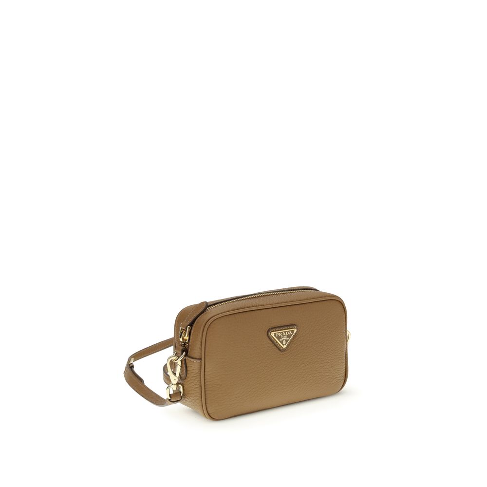 Prada Mini Shoulder Bag, beige calf leather, shoulder bag, front view