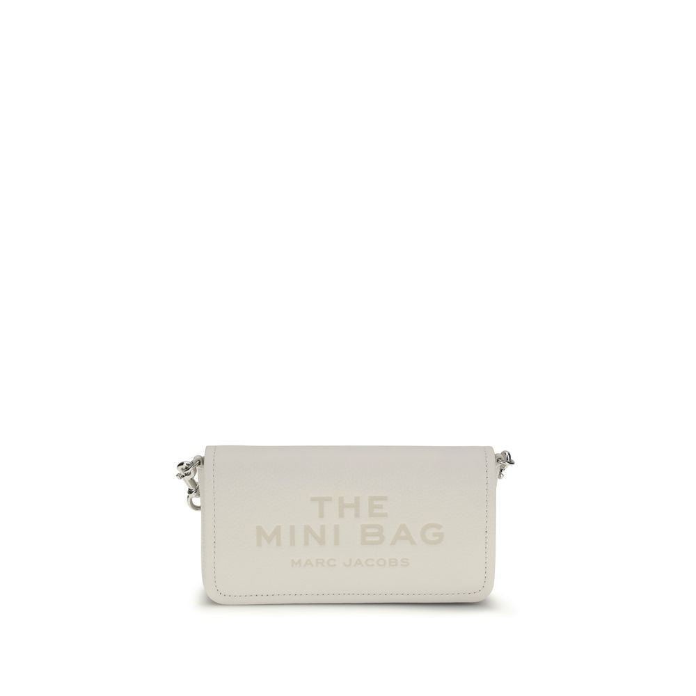 Marc Jacobs The Mini Bag white leather shoulder bag front view