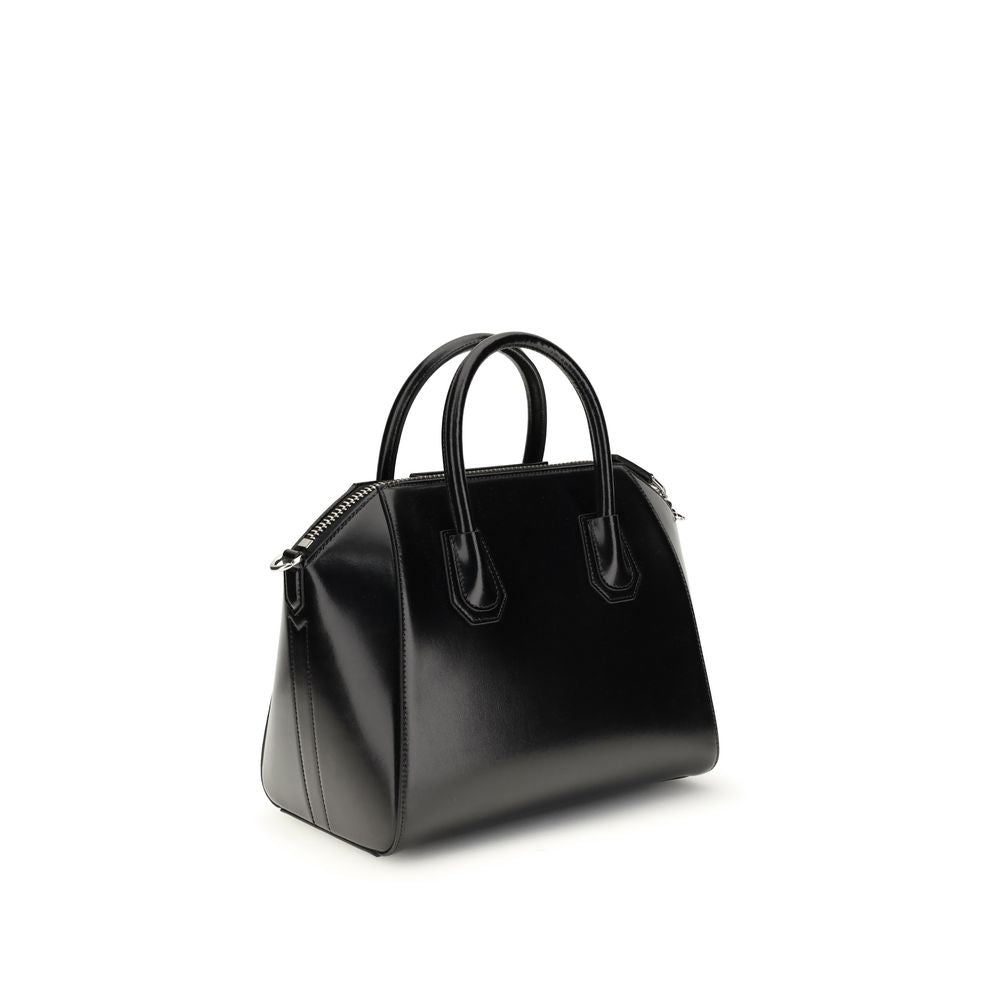 Givenchy Small Antigona satchel bag, black leather, three-quarter front view
