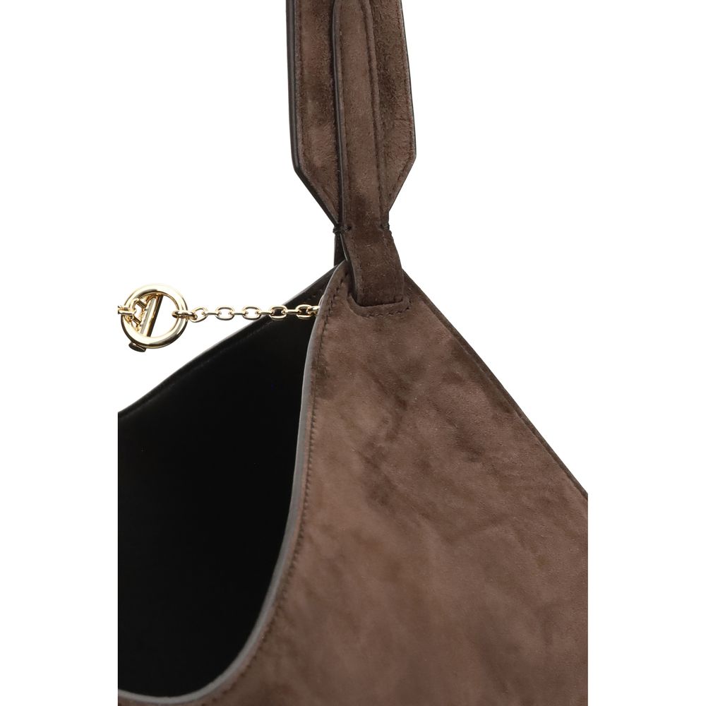 Khaite Brown Calf Leather Shoulder Bag - XT & Co